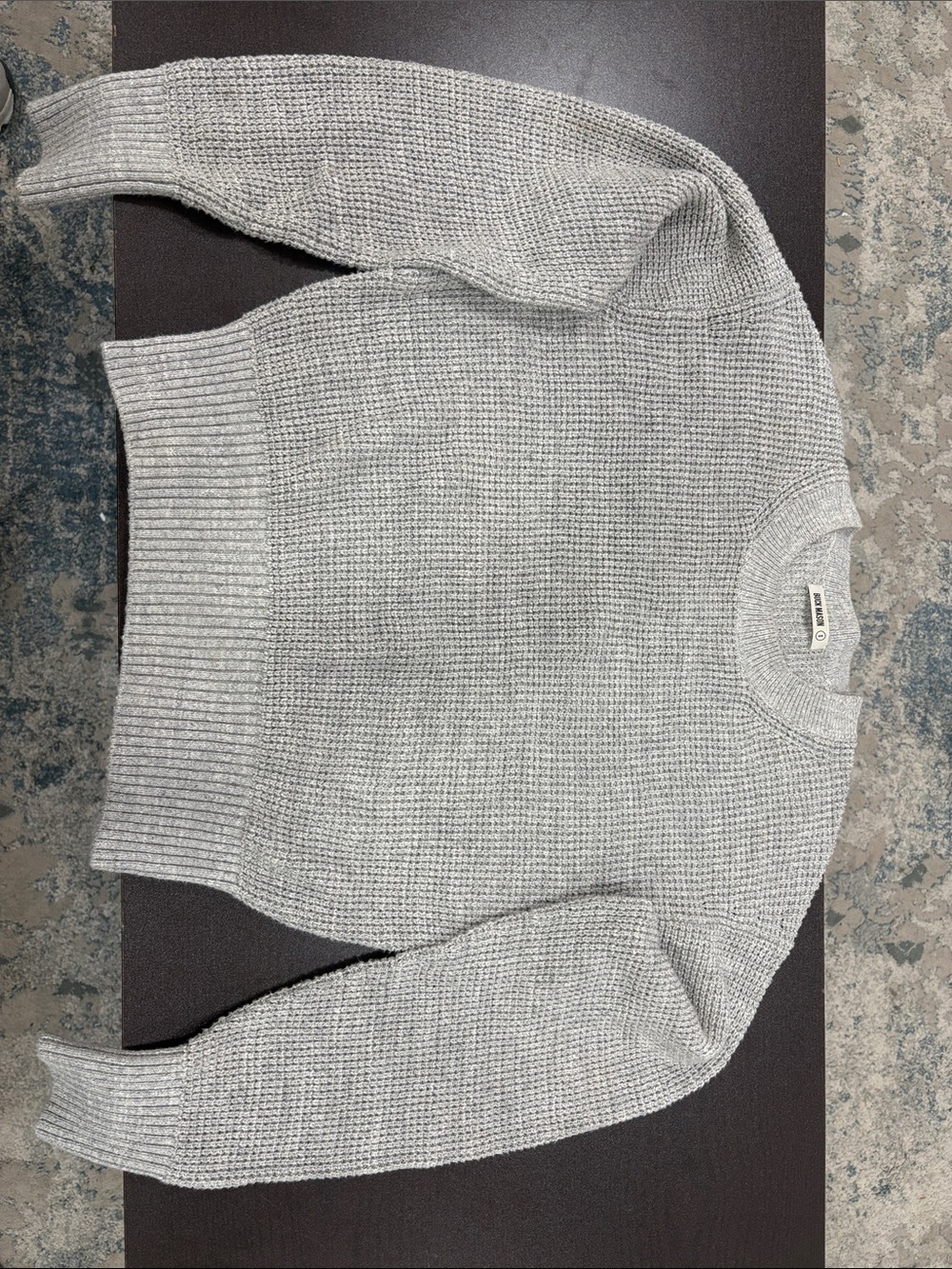 Buck Mason Women’s Marled Gray Knit Crewneck Sweater Small